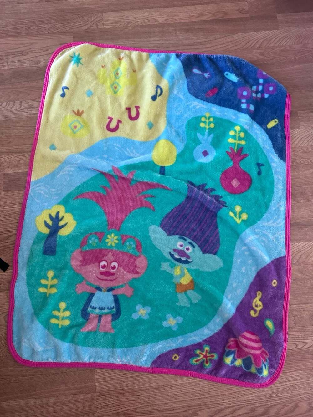 DreamWorks Trolls World Tour Plush Fleece Throw Blanket Poppy and Branch